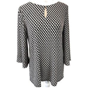 Chico’s Black white tan Top Small